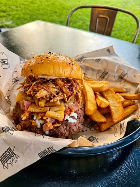 Chicken Beast burger with pulled chicken